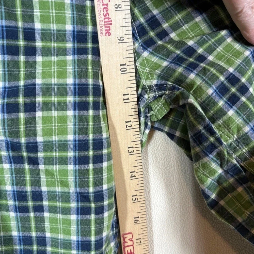Gap Kids‎ Boys Cargo Shorts 14 Husky Green Plaid Casual Preppy Classic Utility